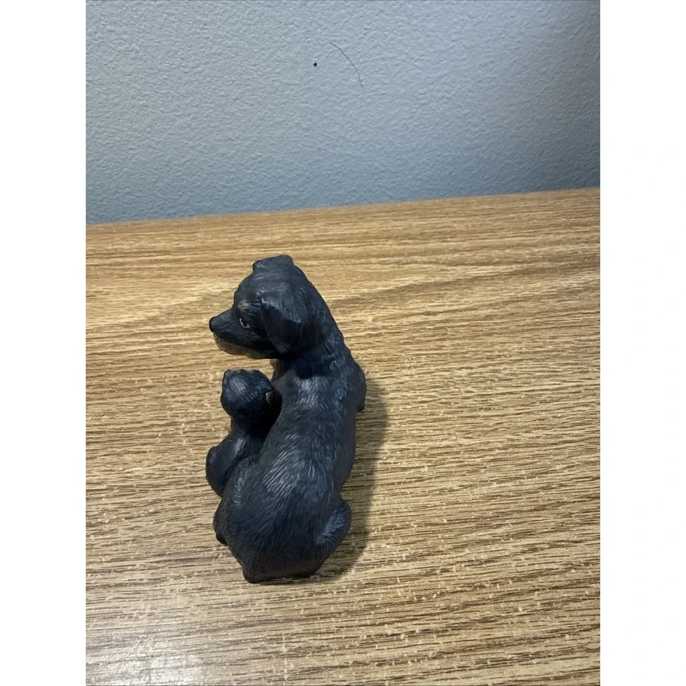 Homco Rottweiler‎ Dog with Puppy Figurine #1424 Black and Tan Dog with Puppy